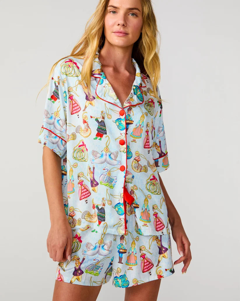 12 Days of Christmas, 2 pc Silky Set Pj's