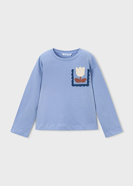 Long Sleeve Floral Pocket Tee