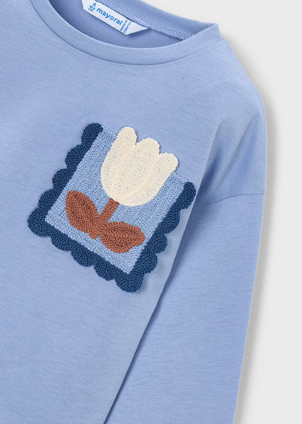 Long Sleeve Floral Pocket Tee