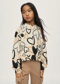 Printed Heart Pullover