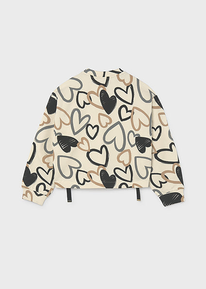 Printed Heart Pullover