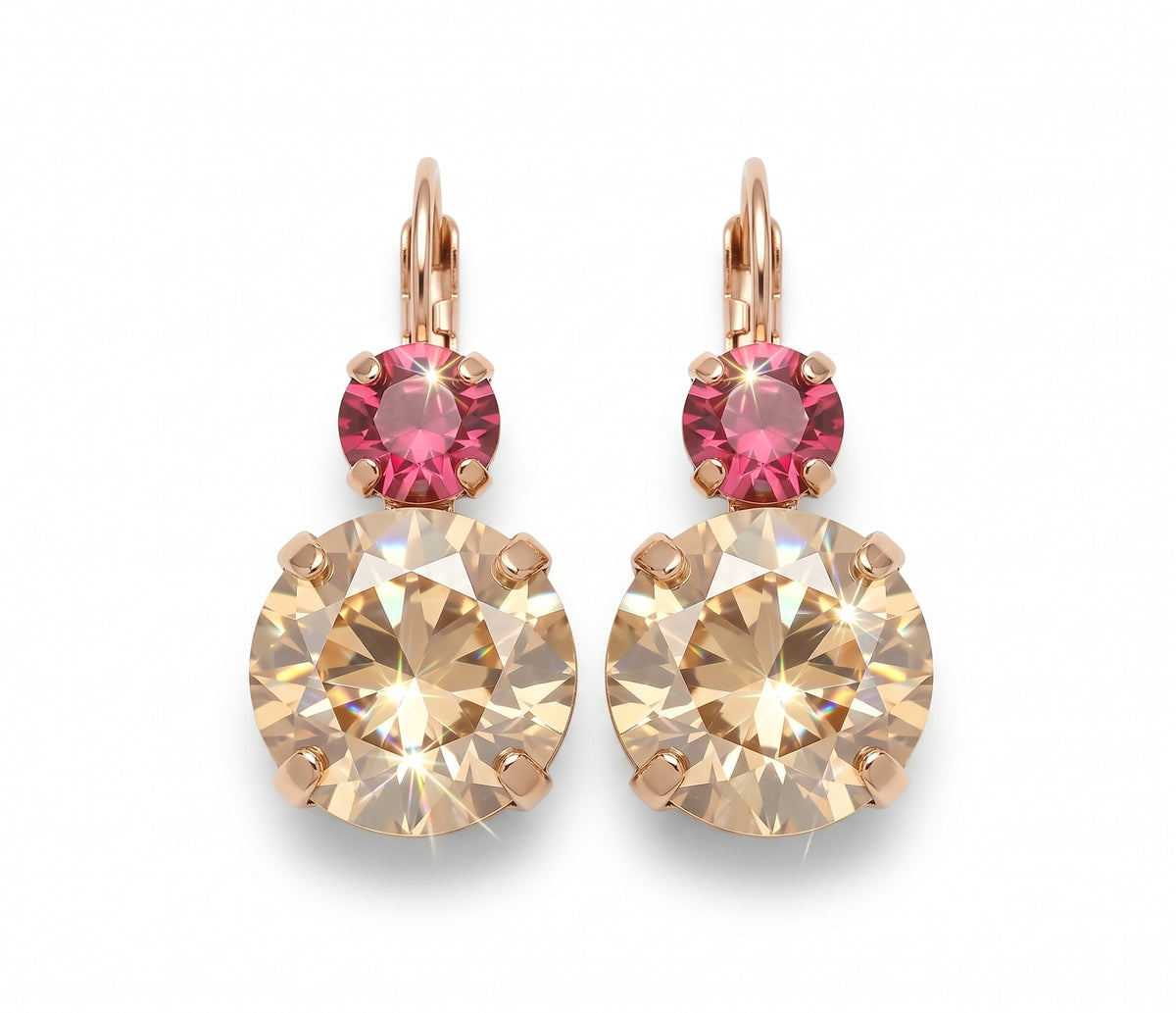Mariana Sm Garnet with Lg Topaz Drop Earring in English Gold