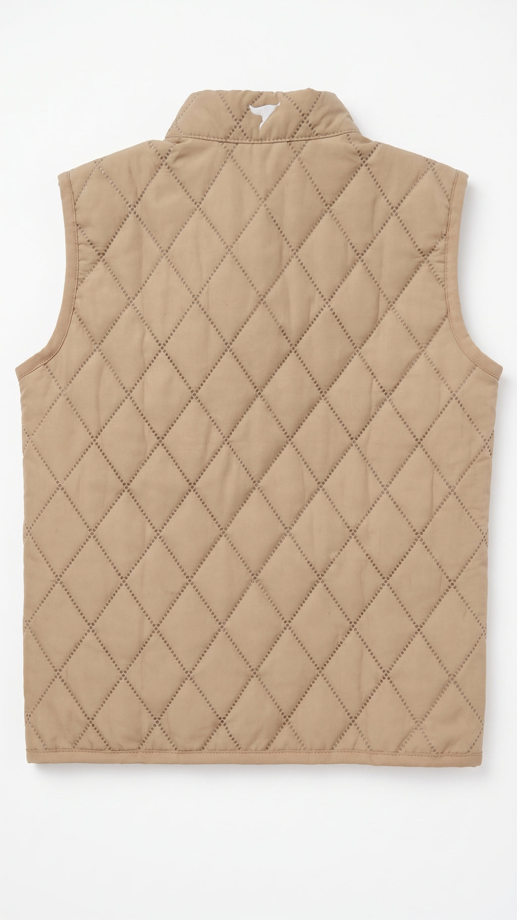 Tan Quilted Zipper Vest