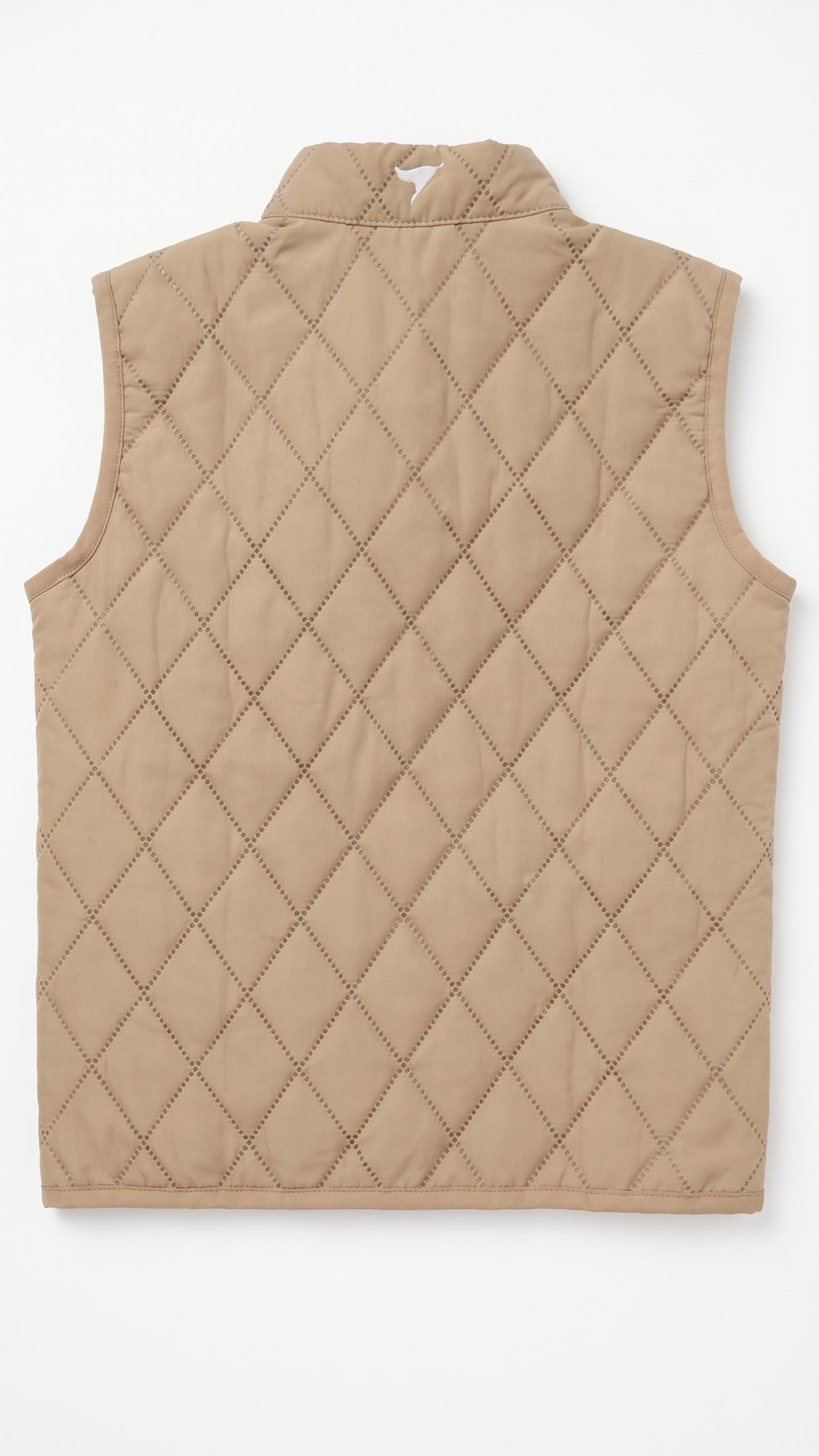 Tan Quilted Zipper Vest