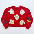 Chenille Santa Appliques Sweatshirt
