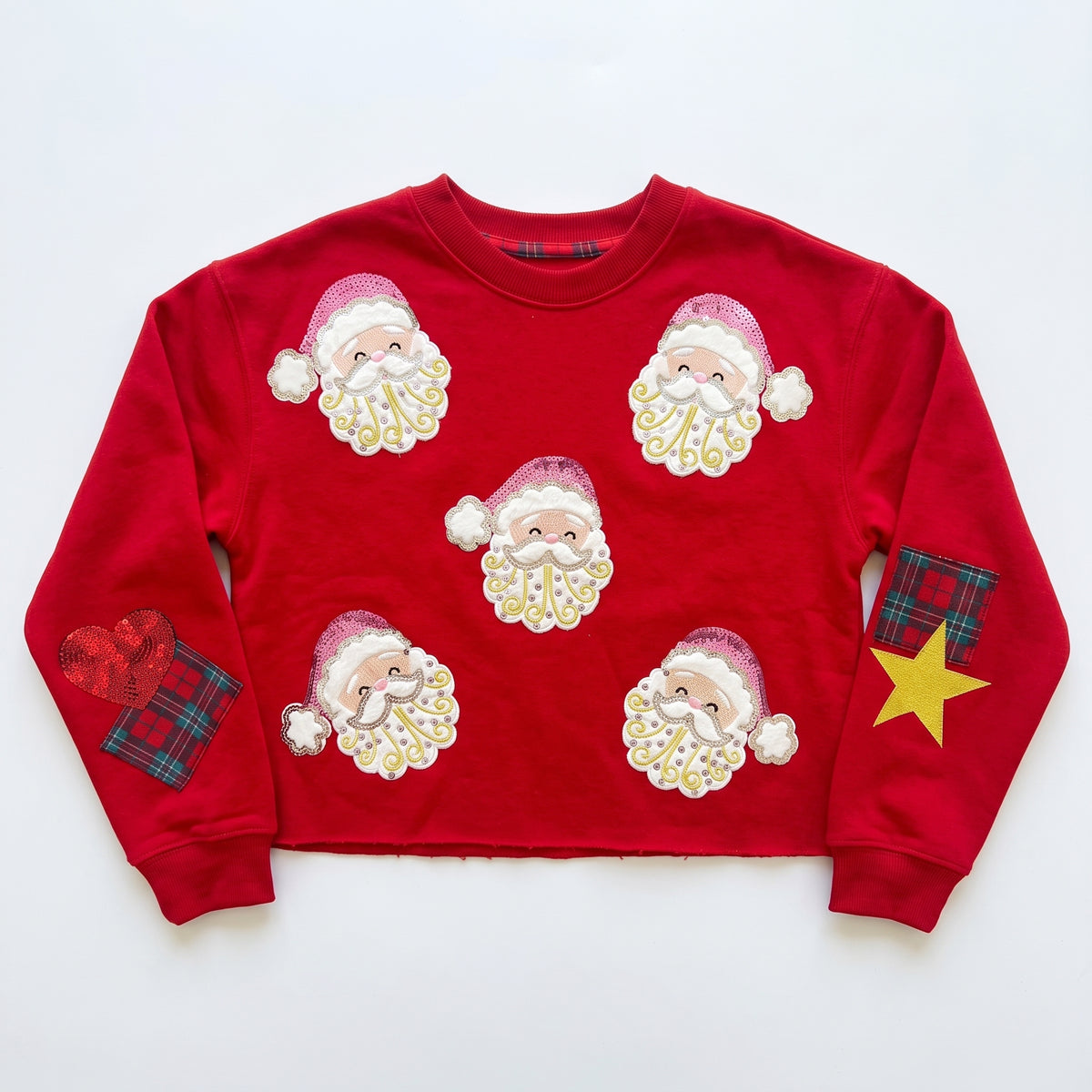 Chenille Santa Appliques Sweatshirt