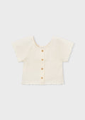 Smocked Ruffle S/S w/ wood button