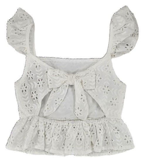 Summer Eyelet Flutter Strap Top