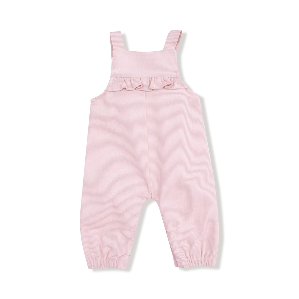 Yoke Ruffle Corduroy Overalls