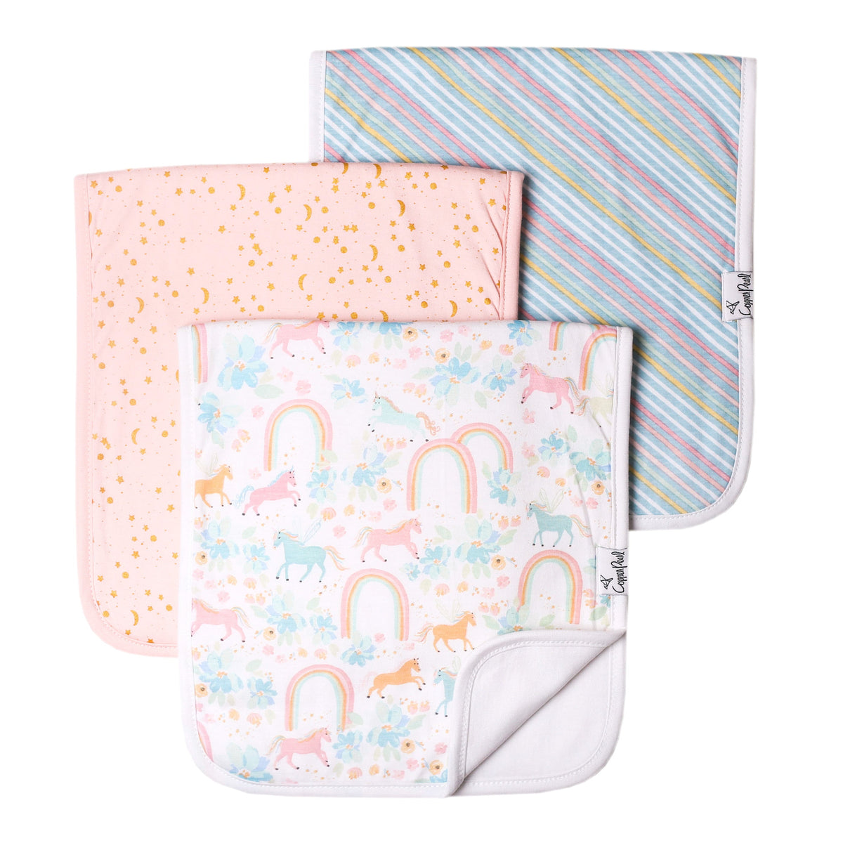 Copper Pearl Girls Burp Cloths