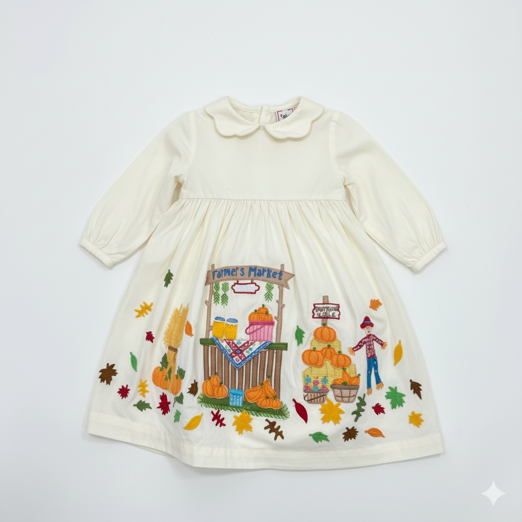 Fall Harvest Embroidered Dress