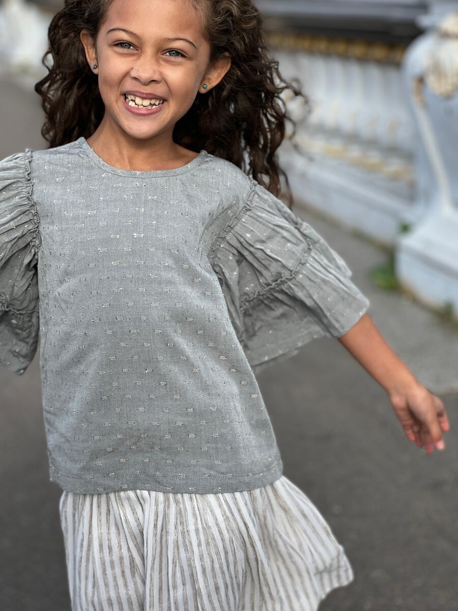 Jr. Ruffled Sleeve Blouse
