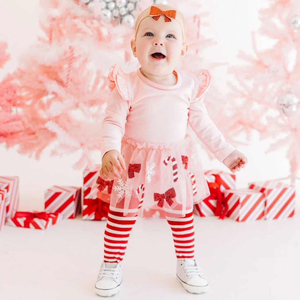 Baby & Toddler L/S Christmas Tutu Bodysuit