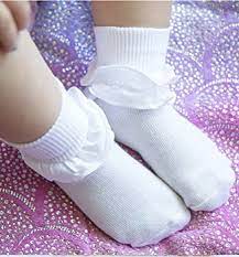Girl Misty Ruffled Lace Turn Cuff Sock