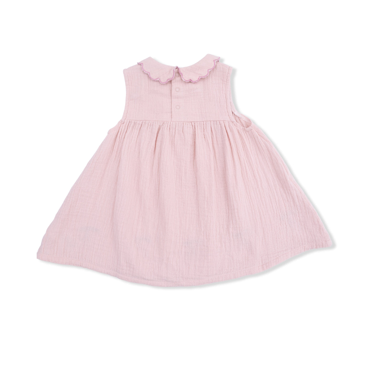 Muslin Sleeveless Collar Dress