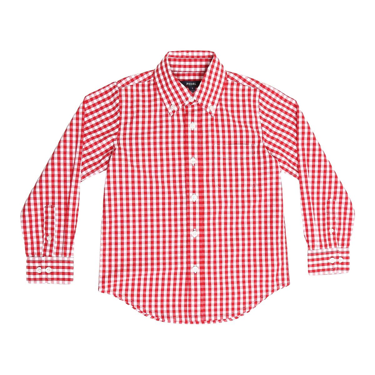 Boys Button Down   L/S Checked Shirt