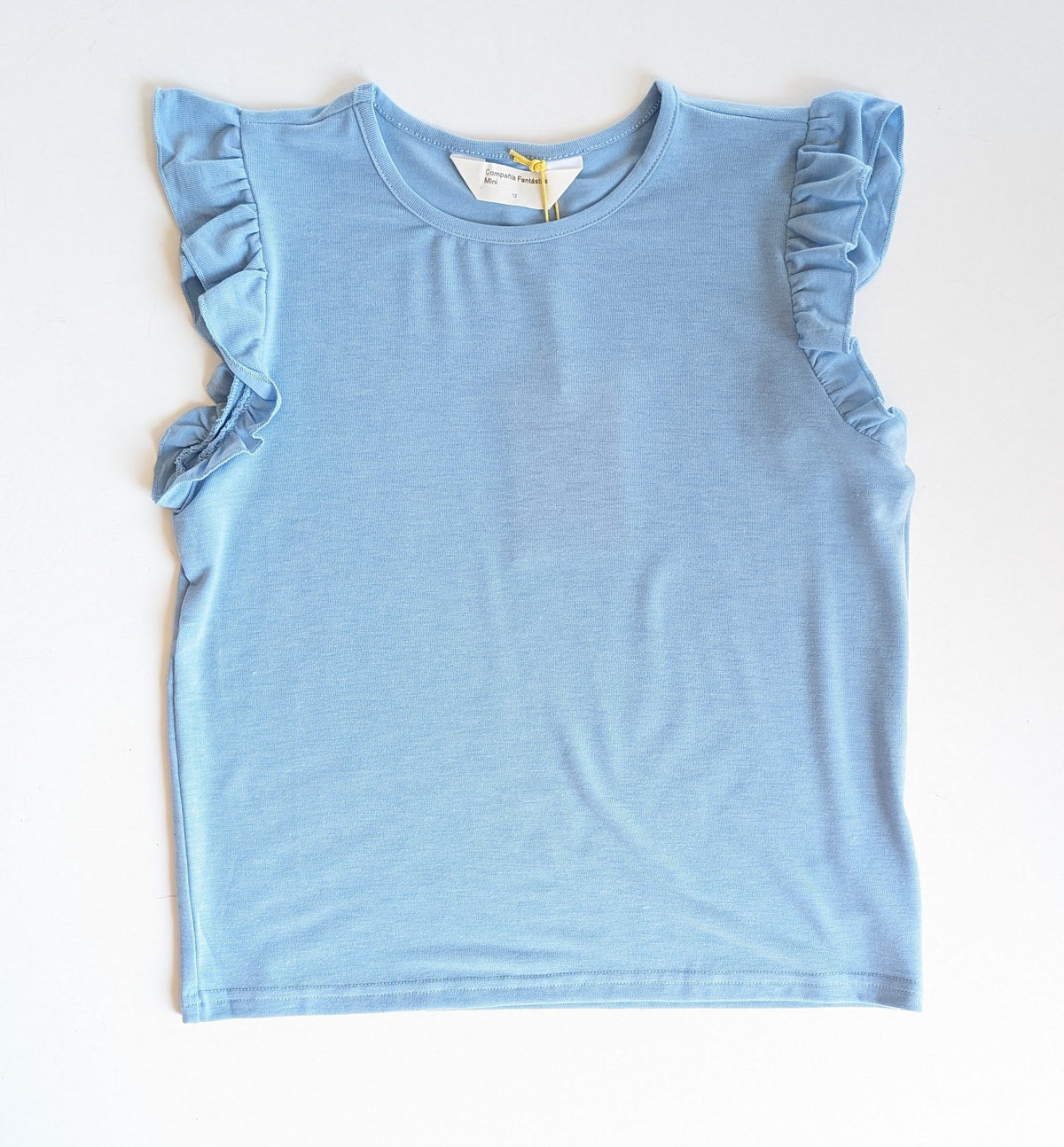 Junior Girl Flutter Cap Sleeve Solid Knit Top