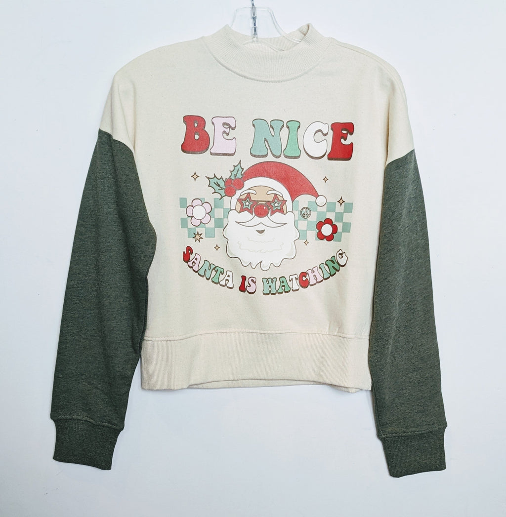 Junior Retro Cropped Christmas Sweatshirt