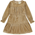 Girl Velveteen L/S  Tiered Dress