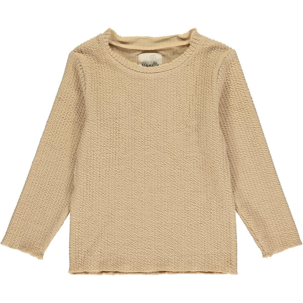 Girl Mock Turtle Neck Texture Top