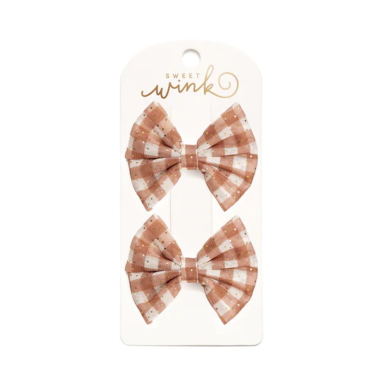 Gingham Tulle Bow Clip