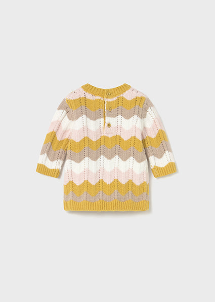 Baby Girl Wave Block Knit Dress