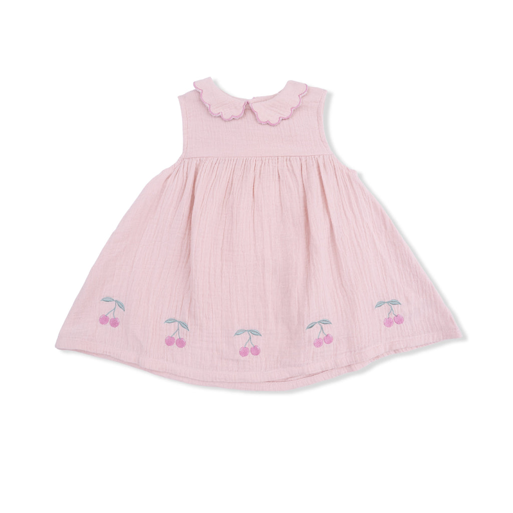 Muslin Sleeveless Collar Dress