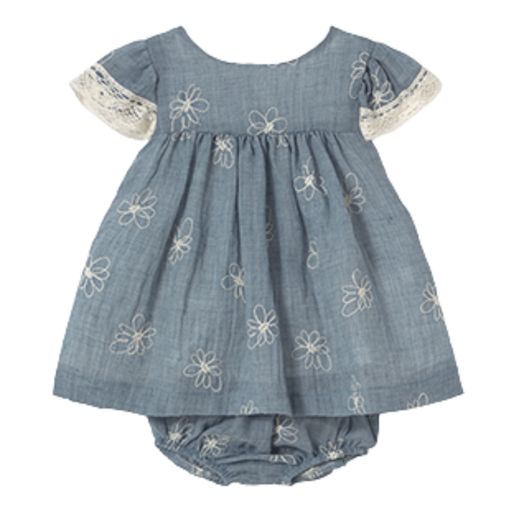 Baby Girl Embroidered Dress with Bloomers