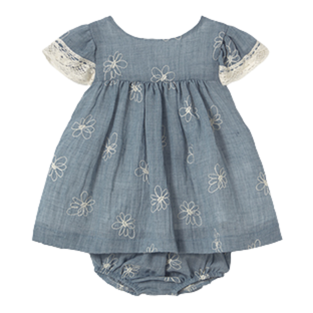 Baby Girl Embroidered Dress with Bloomers