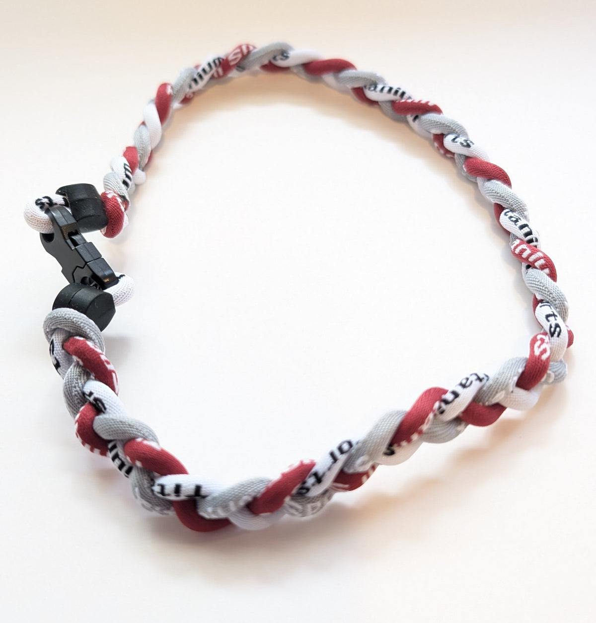 3 Rope Braided Tornado Titanium Sport Baseball 18" Necklace