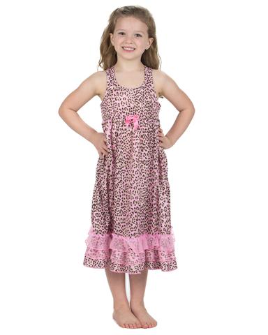 Pink and Tan Leopard Skin Racer back Gown