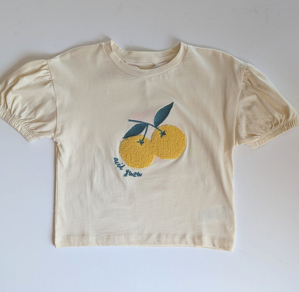 Junior S/S Lemon Applique T-shirt