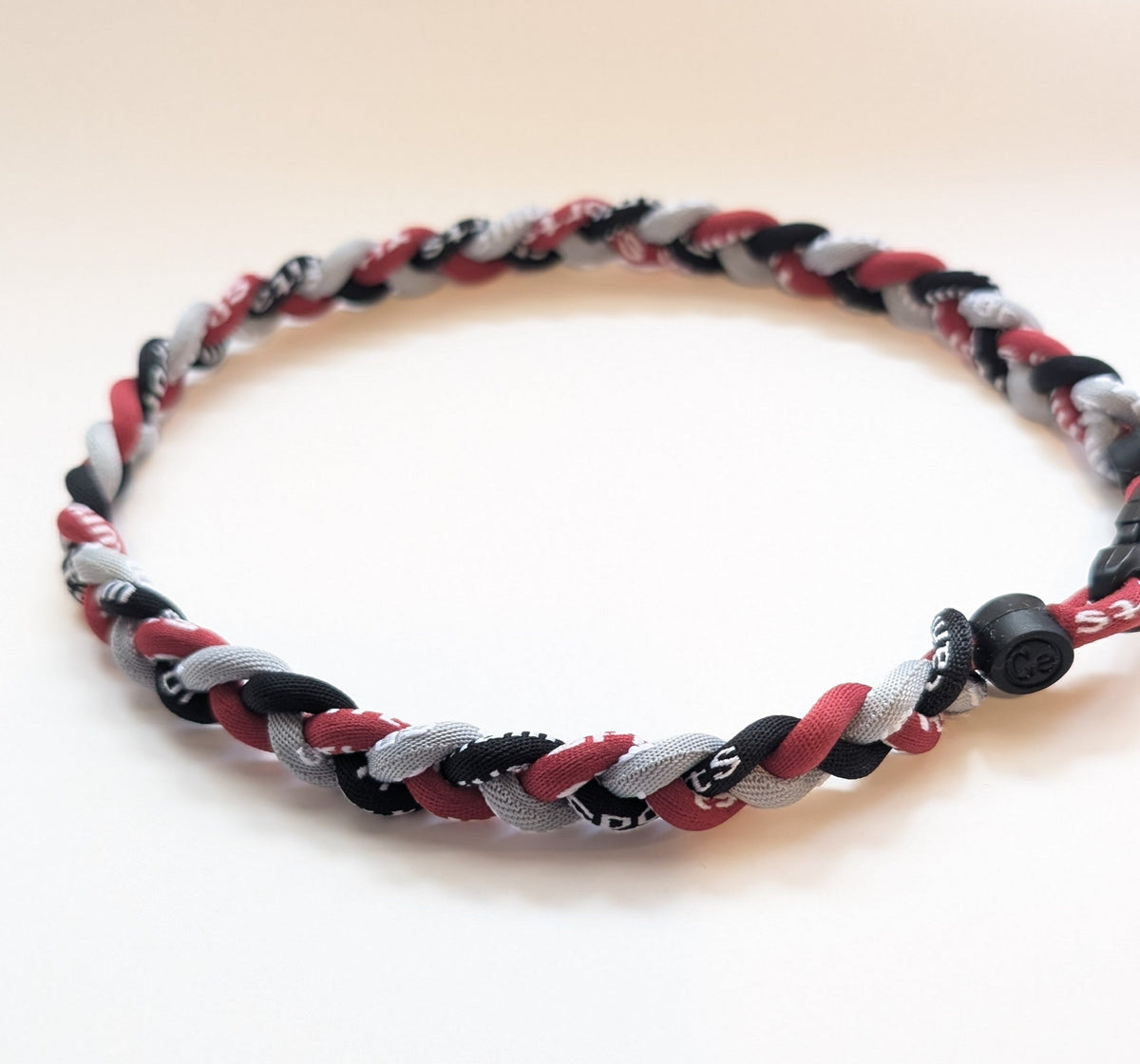 3 Rope Braided Tornado Titanium Sport Baseball 18" Necklace