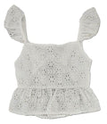 Summer Eyelet Flutter Strap Top