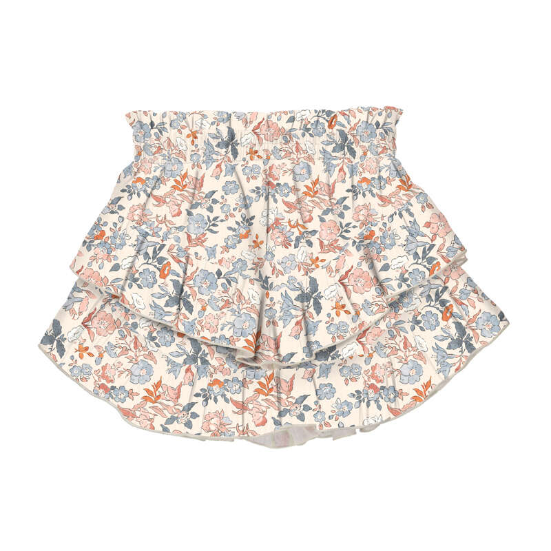 Girls Tiered Floral Skort