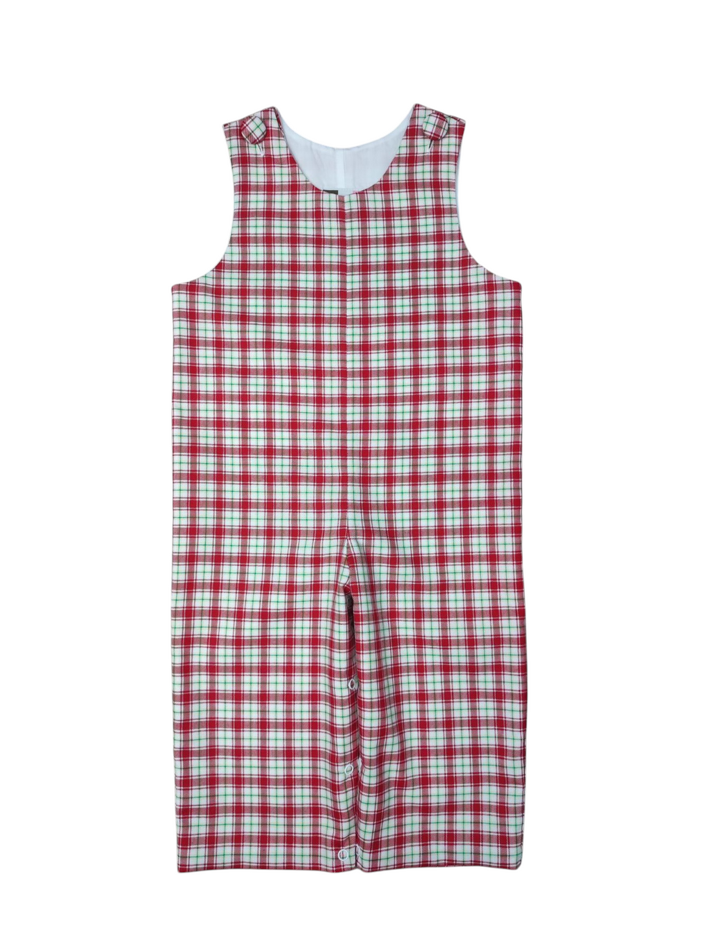 Boy's Christmas Plaid Romper