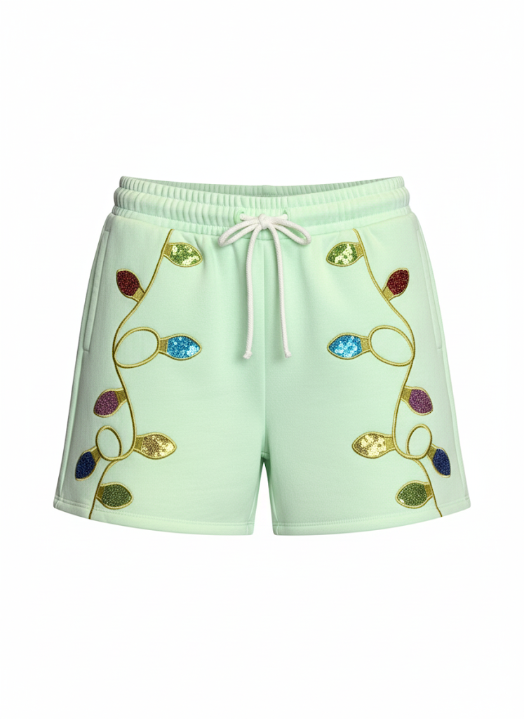 Teen Holiday Lights Sequin Shorts