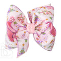 Layered Pastel X-Mas Tree Print Bow On Alligator Clip