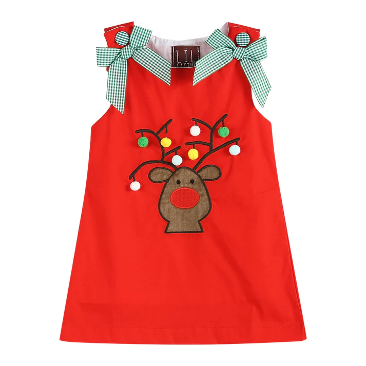 Girl Christmas Reindeer Jumper Dress