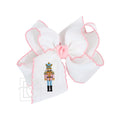 Nutcracker Embroidered /crochet Edge Alligator Clip Bow