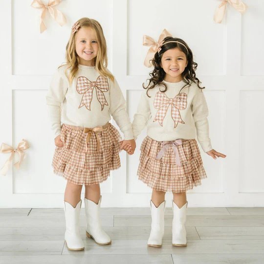 Gingham Tulle Bow Clip