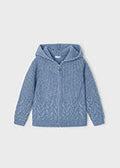 Hooded, Zipped Knit Sweater