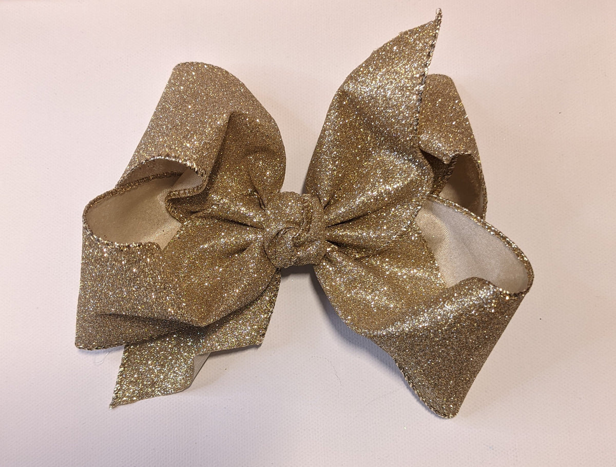 5.5"x2.5" XL Metallic Glitter Bow w/Aligator Clip