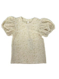 Girls Bubble Sleeve Gold Flake S/S Top