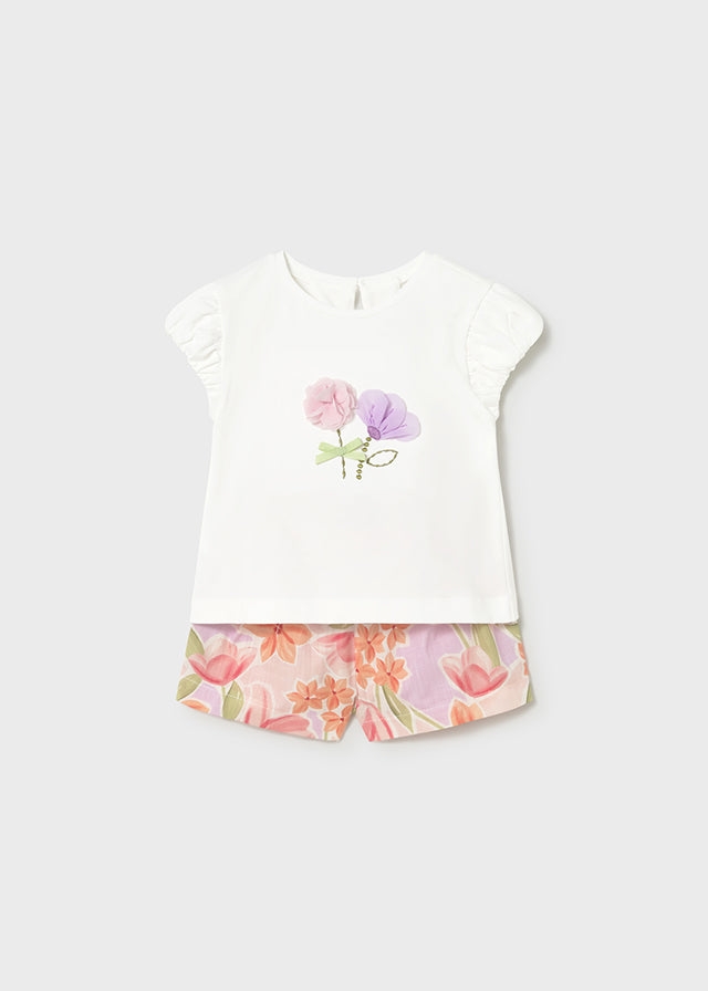Floral Embellished Shirt w/ Linen Short