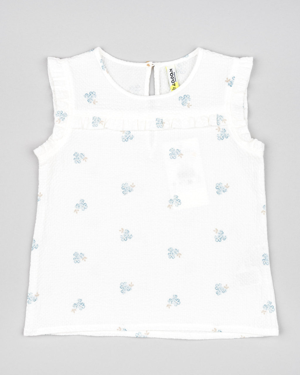 Sleeveless Waffled Top w/Tiny Flowers