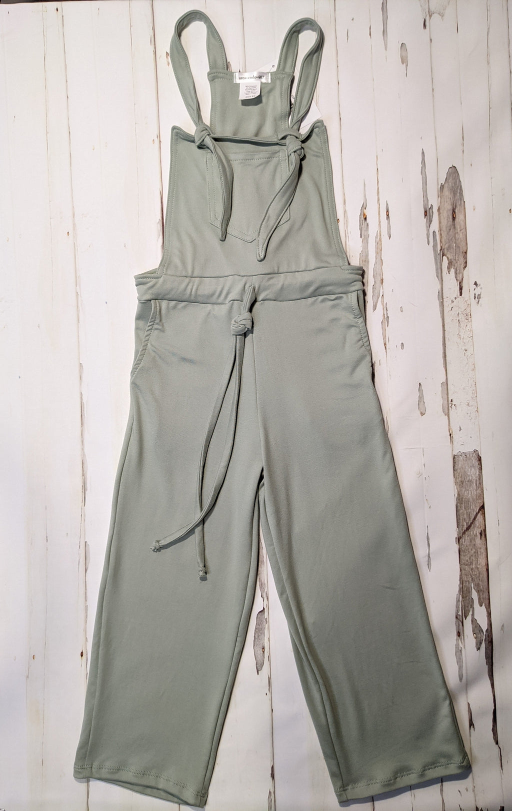 Tween Knit Drawstring Overalls