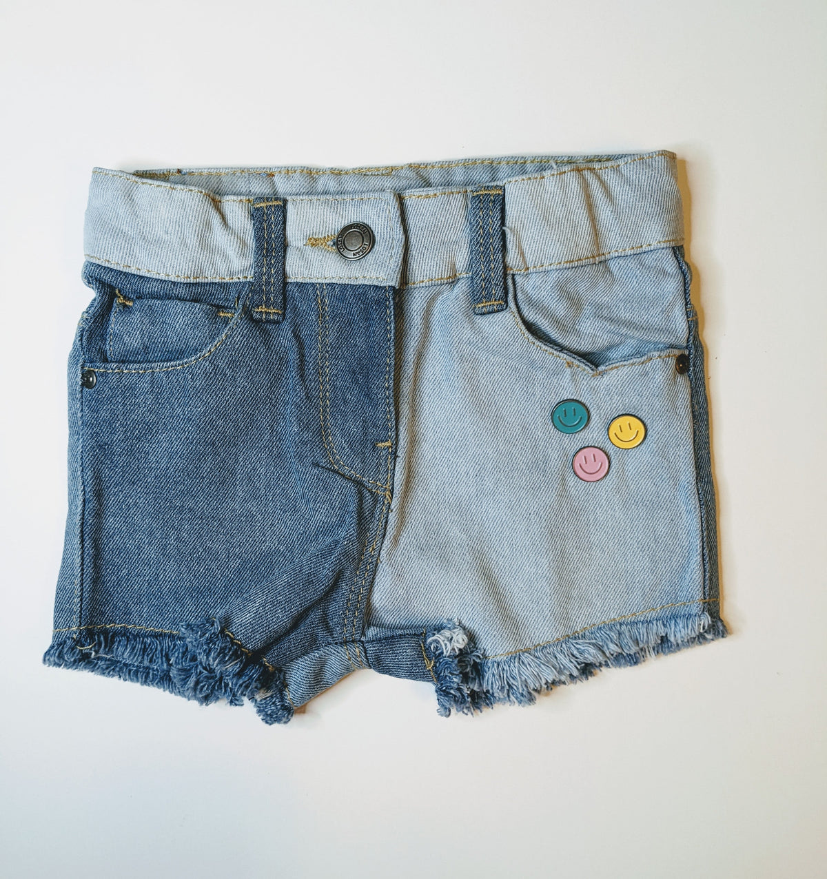 Girl 2-tone Denim Shorts