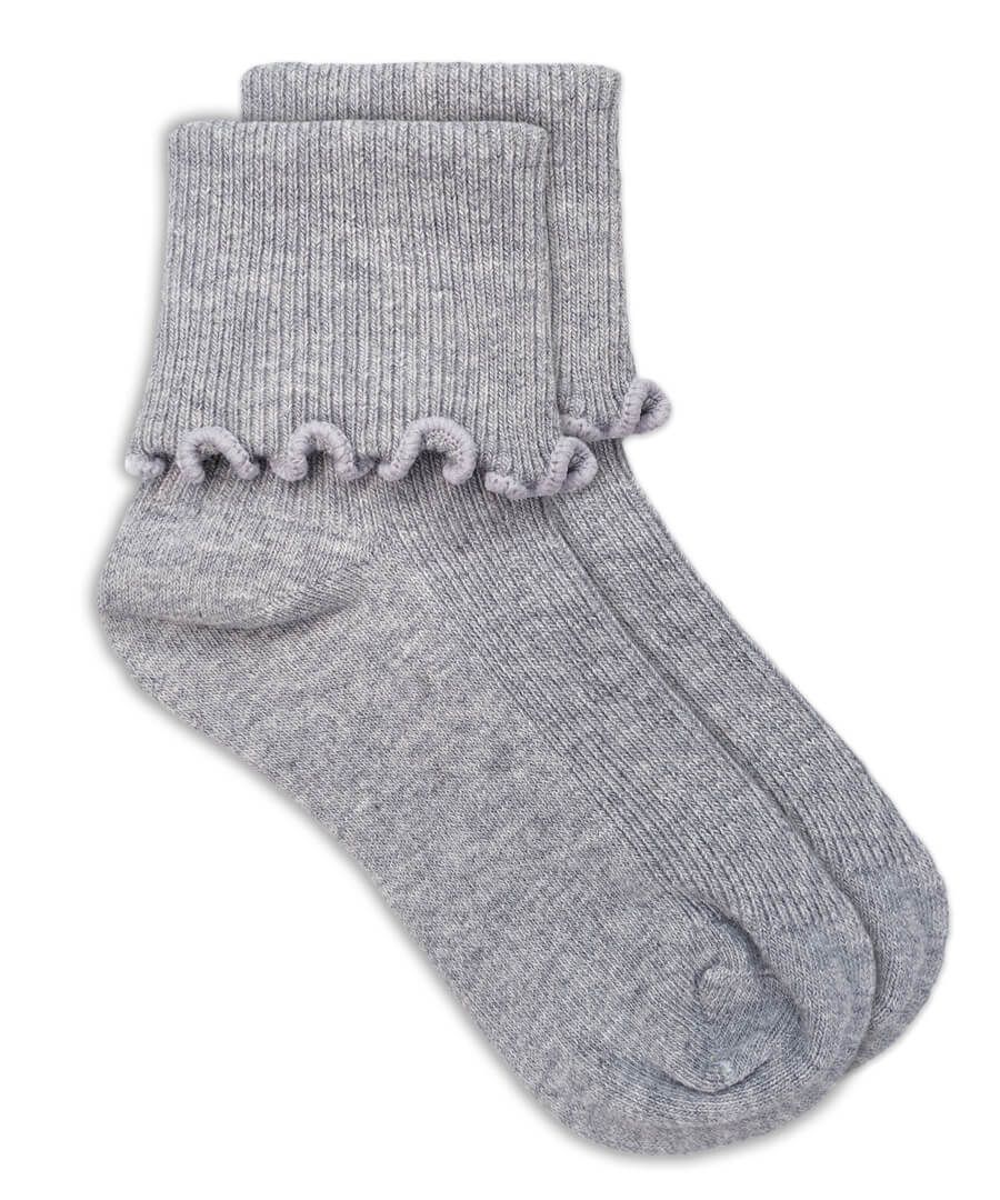 Ripple Edge Turn Cuff Crew Sock