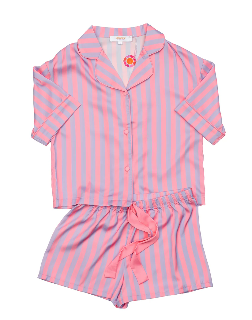 Junior Girls 2 pc Short Silky Pj Set